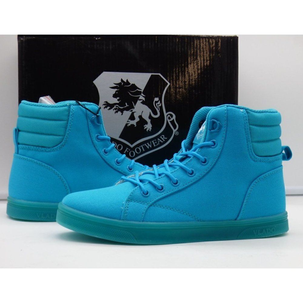 Vlado Footwear Athena Women’s HI-top Sneaker, Turquoise, Sz. 6